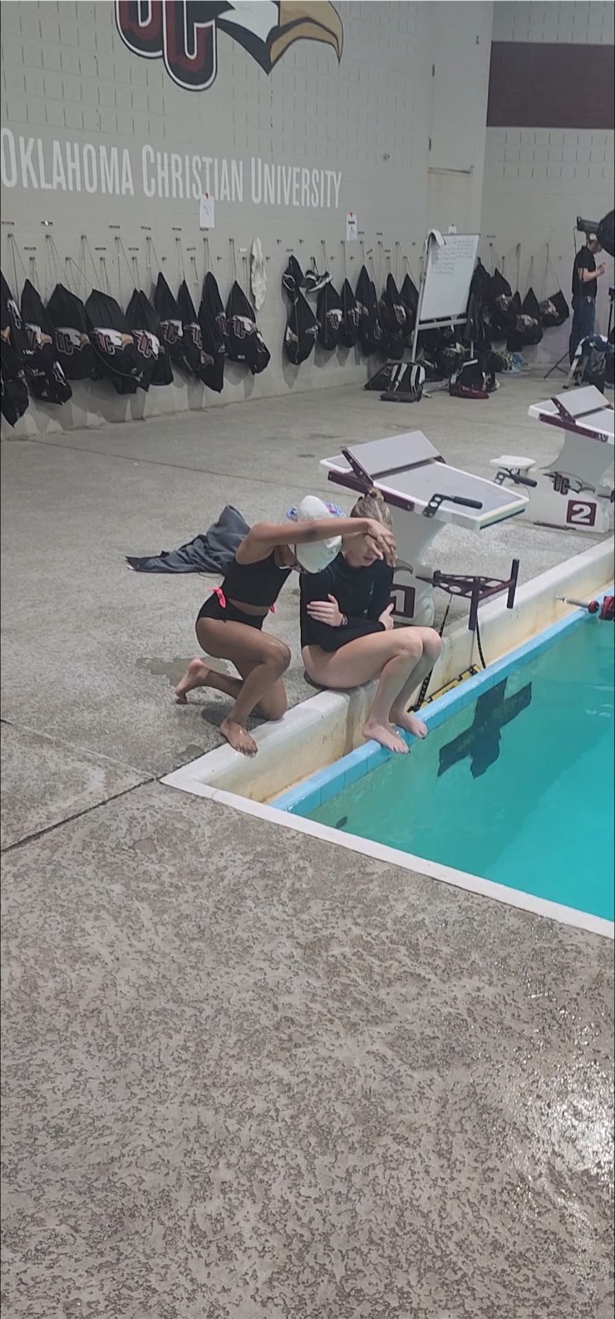 Parent-child swim class with toddlers in an indoor Oklahoma City pool